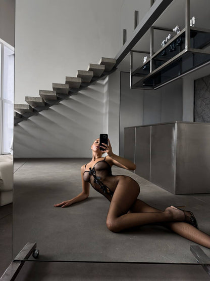 Fiora Secret Black Cyclamen File Vücut Çorabı