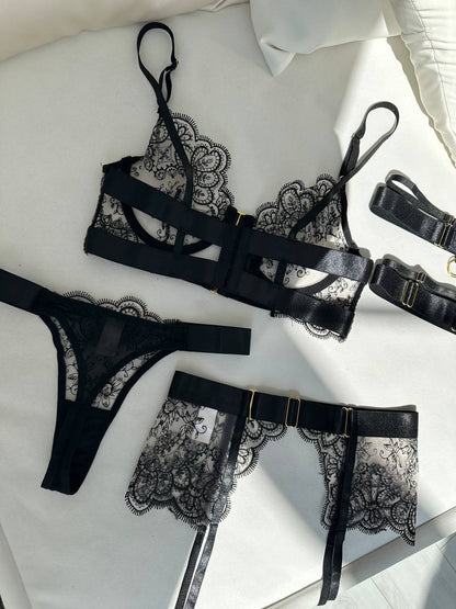 Fiora Secret Black Lacy Dantelli Full Takım