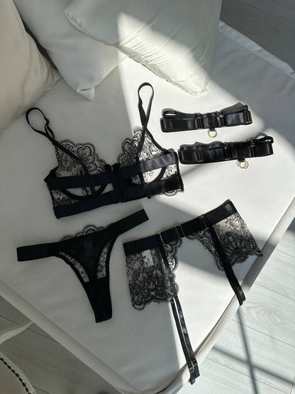 Fiora Secret Black Lacy Dantelli Full Takım