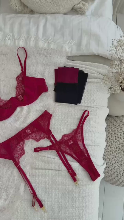 Fiora Secret Cherry Night Eldivenli Full Takım